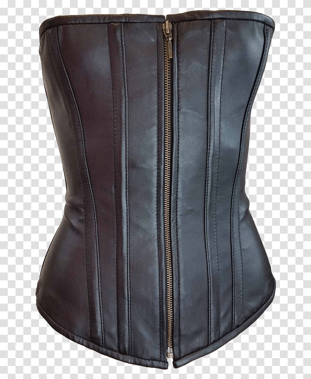 Black Leather Zip Corset, Apparel, Zipper, Jacket Transparent Png