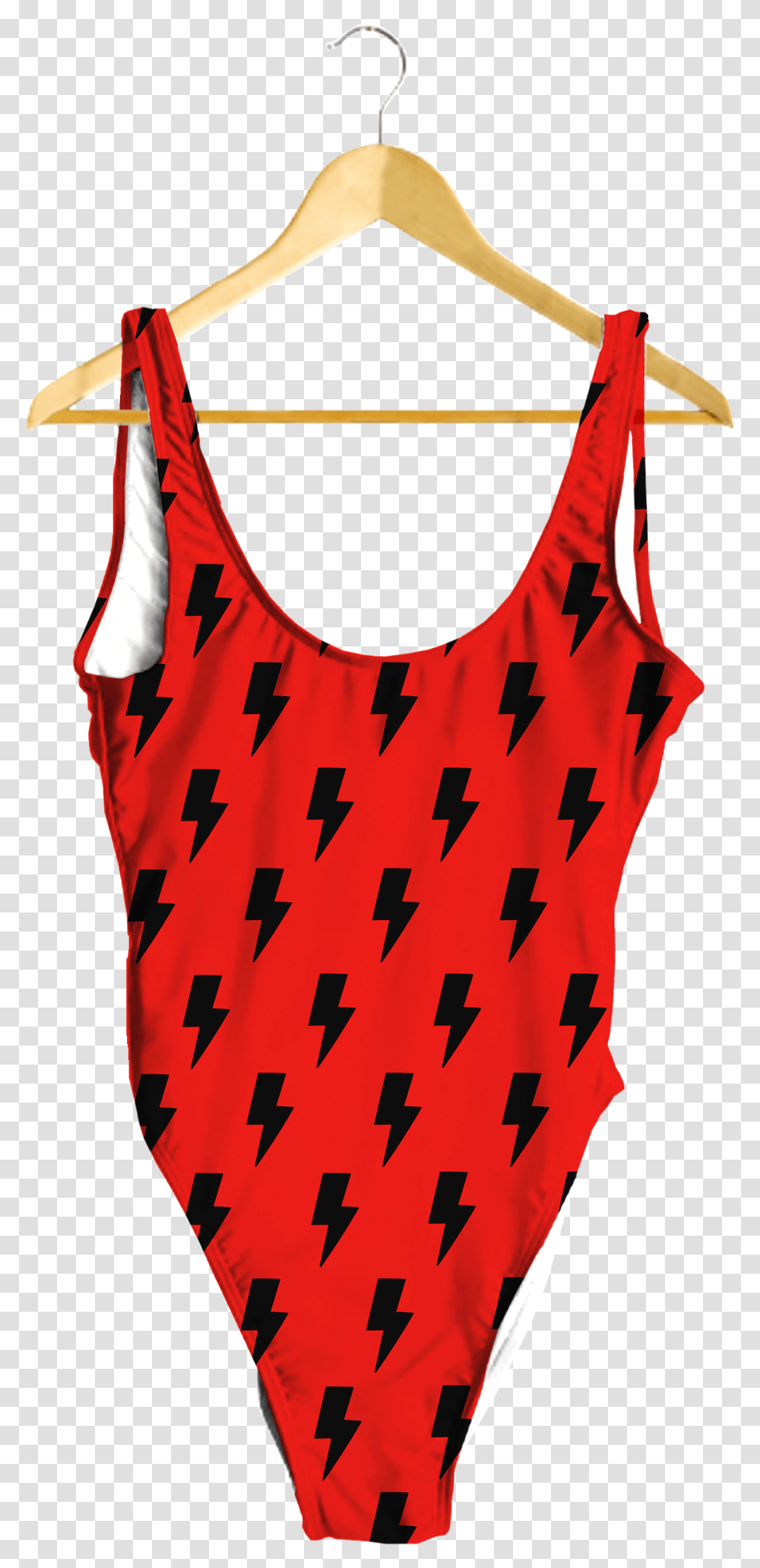 Black Lightning Bolts Piece Swimsuit, Clothing, Apparel, Blouse, Tank Top Transparent Png