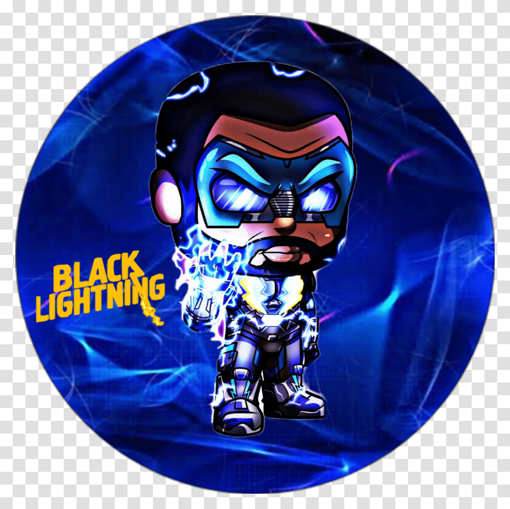 Black Lightning Iconsticker Art By Stevensondrawings Cartoon, Person, Helmet Transparent Png