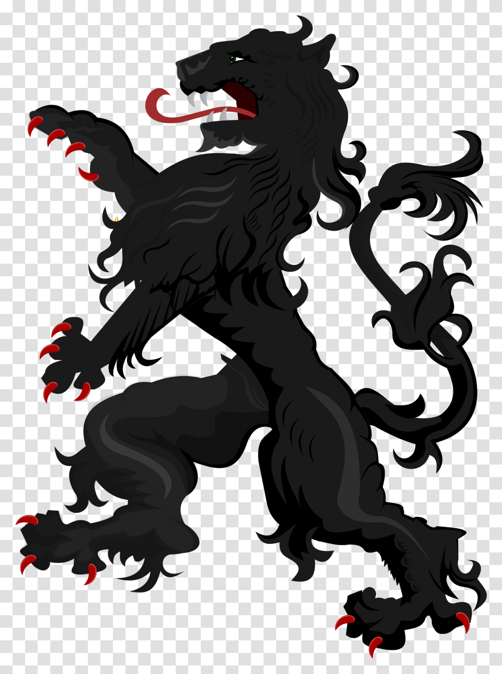 Black Lion Coat Of Arms, Dragon Transparent Png