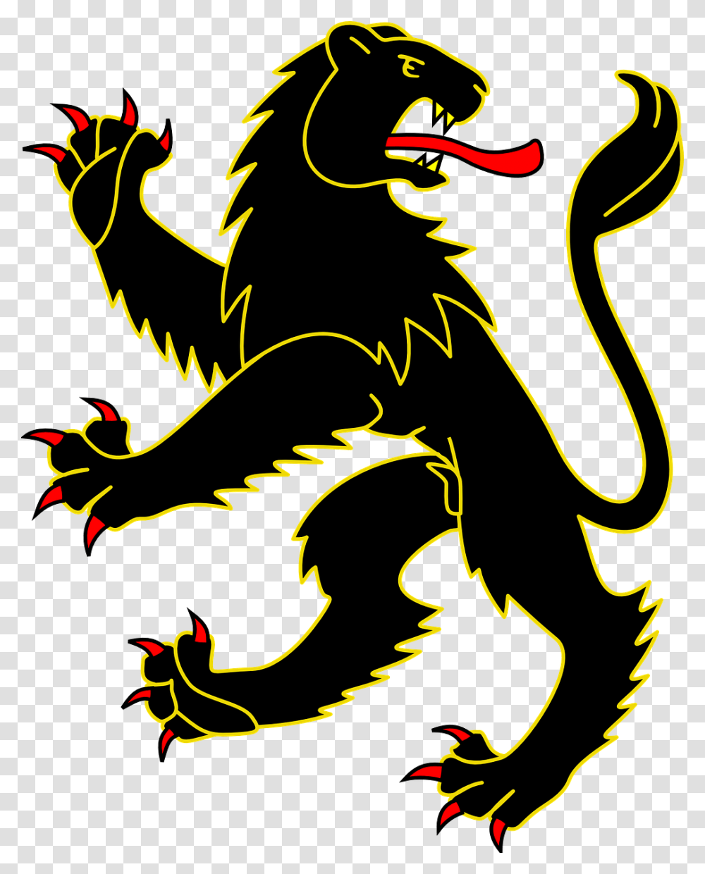 Black Lion Coat Of Arms, Dragon Transparent Png