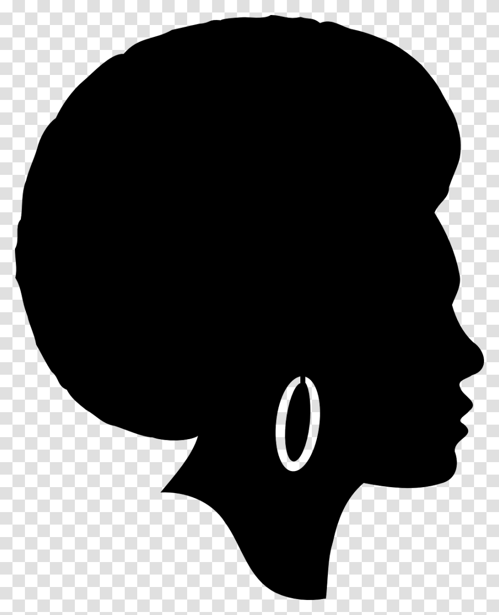 Black Man Afro Silhouette, Gray, World Of Warcraft Transparent Png