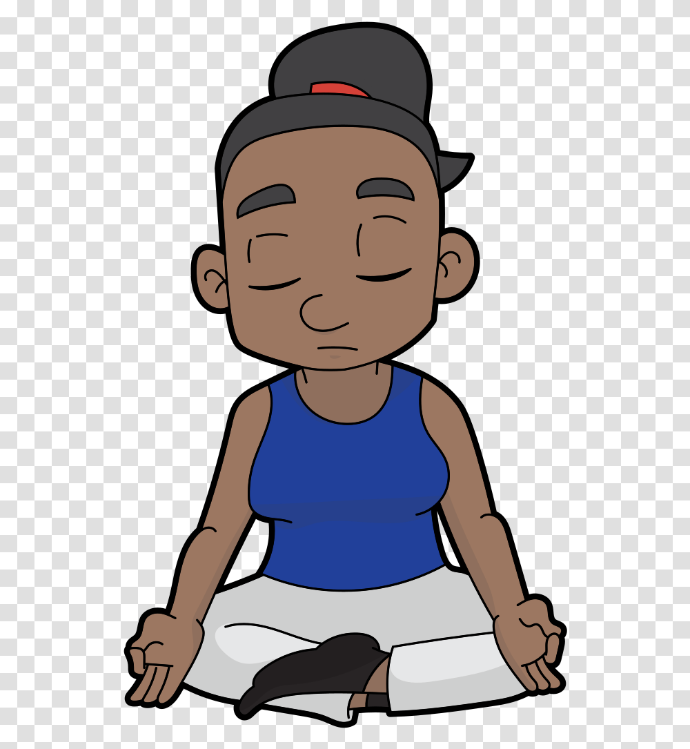 Black Man Sit Cartoon, Person, Head, Face, Sitting Transparent Png