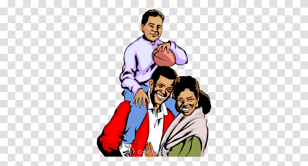 Black Man With Wife Child Royalty Free Vector Clip Art, People, Person, Human, Family Transparent Png