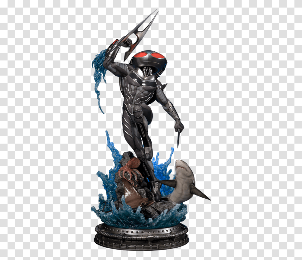 Black Manta Injustice Statue, Figurine, Toy, Helmet Transparent Png
