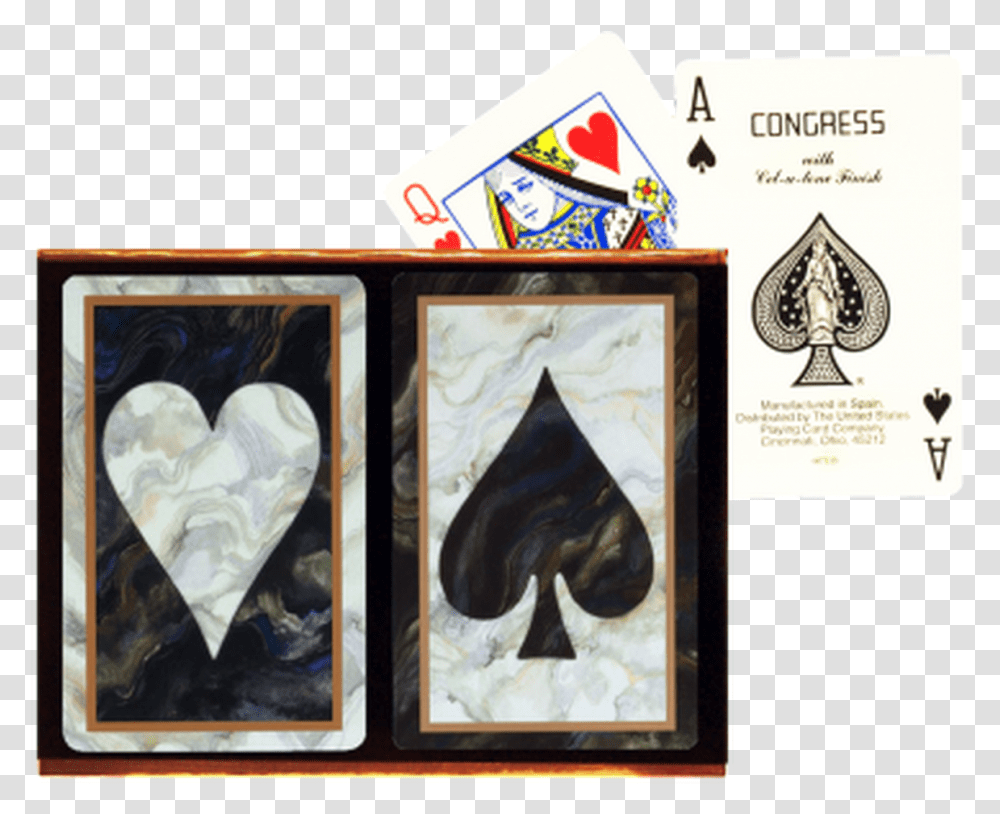 Black Marble Double Deck Congress Black Marble Playing Cards, Poster, Advertisement, Collage Transparent Png