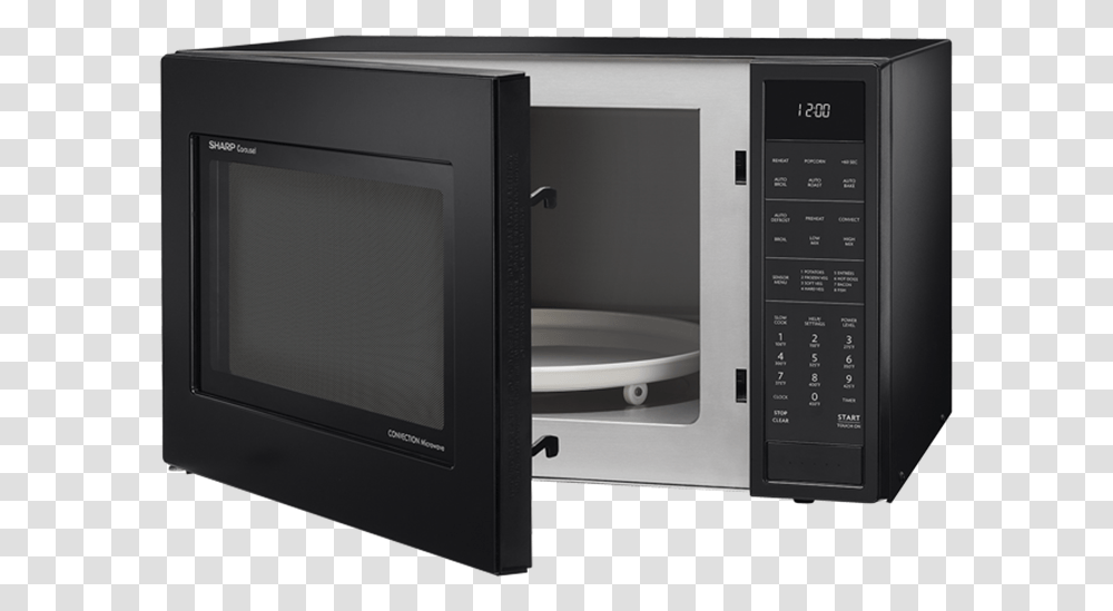 Black Microwave Door Open, Oven, Appliance, Monitor, Screen Transparent Png