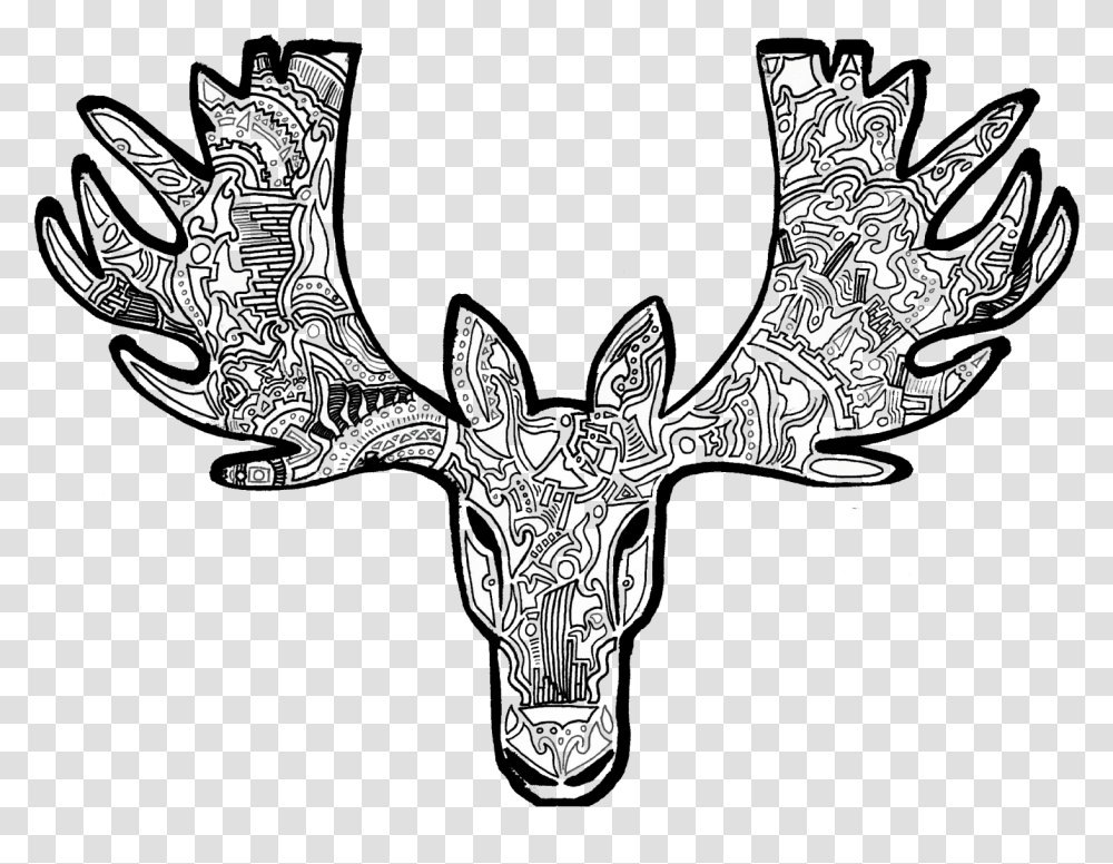 Black Moose Antlers, Cross, Deer, Wildlife Transparent Png
