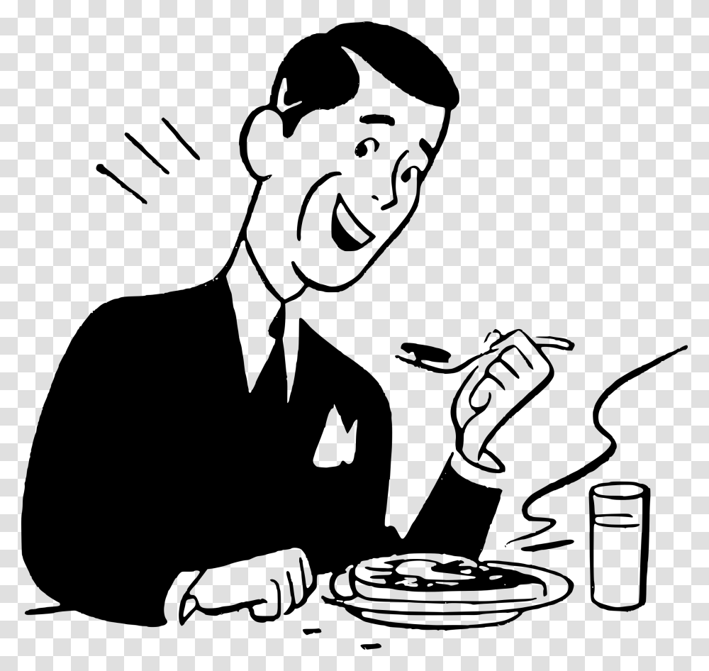 Black N White People Dad Eating Clipart, Gray, World Of Warcraft Transparent Png