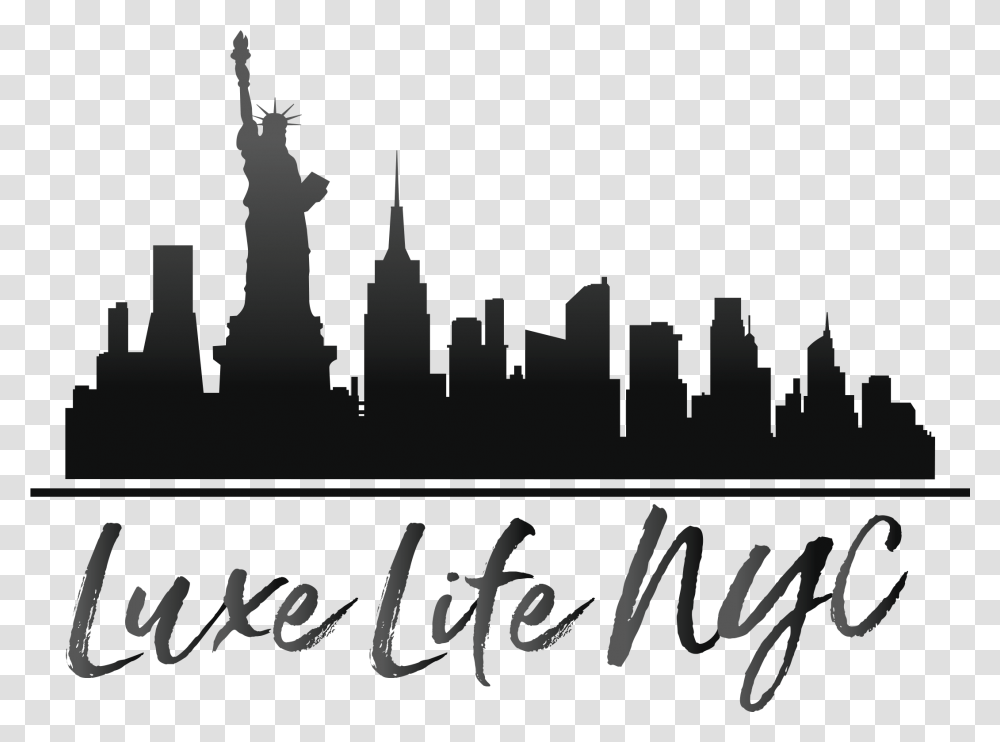 Black New York City Skyline, Outdoors, Nature, Alphabet Transparent Png