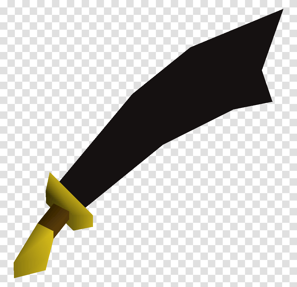Black One Of The Best Scimitars In Old School Runescape Scimitar Runescape, Axe, Hand, Triangle, Light Transparent Png