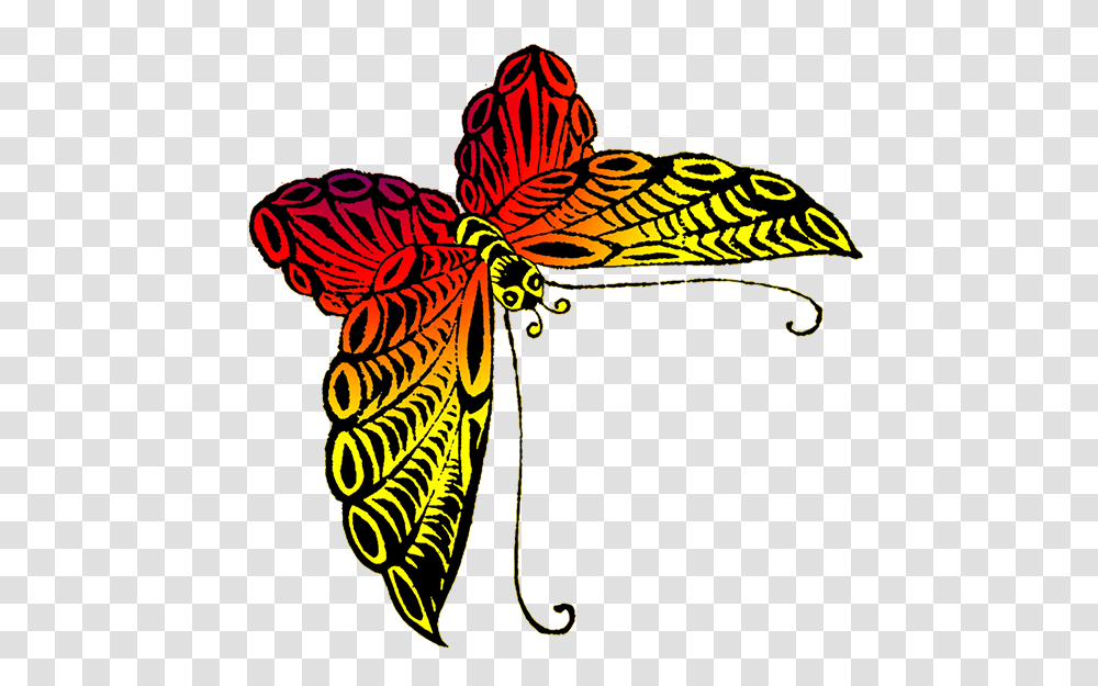 Black Orange Yellow Butterfly Butterfly Yellow And Orange Drawing, Animal, Invertebrate, Insect, Zebra Transparent Png
