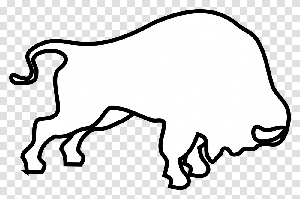 Black Outline Of Bison Image Clip Art, Animal, Mammal, Silhouette, Pig Transparent Png