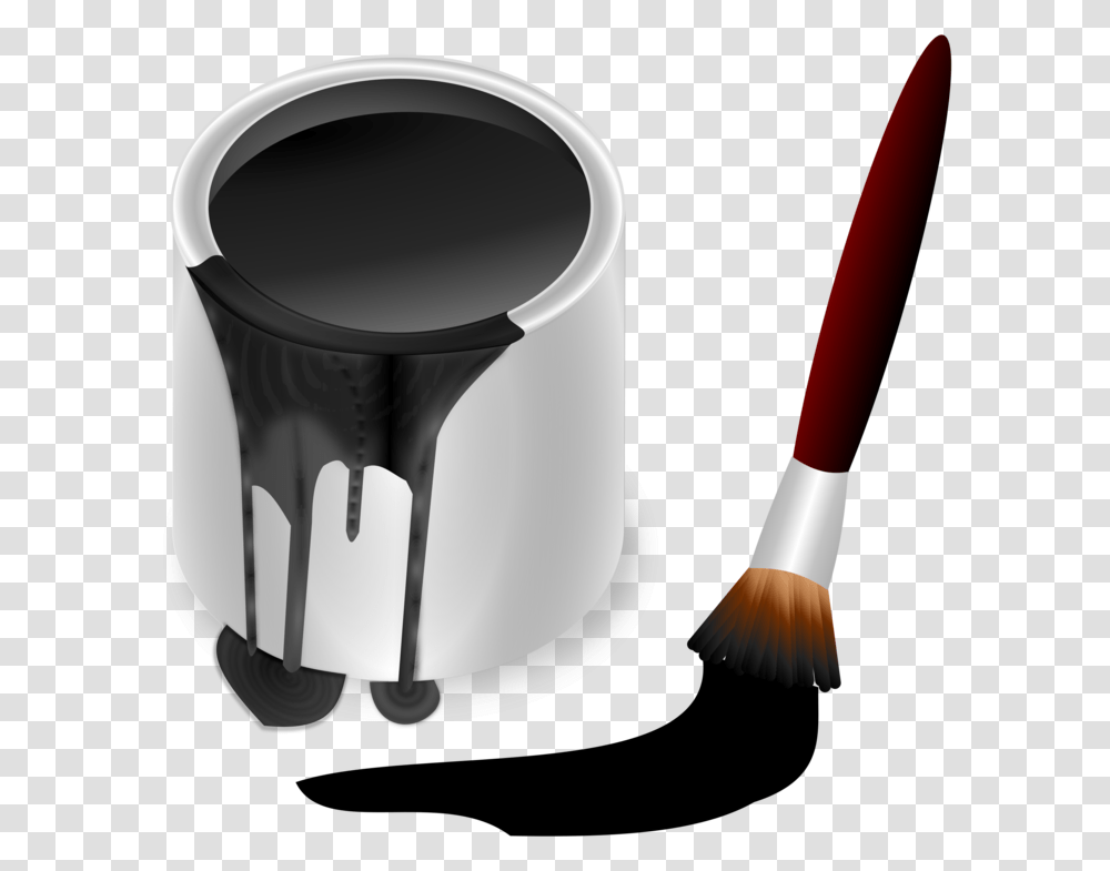 Black Paint Bucket Of Black Paint, Tool, Brush Transparent Png