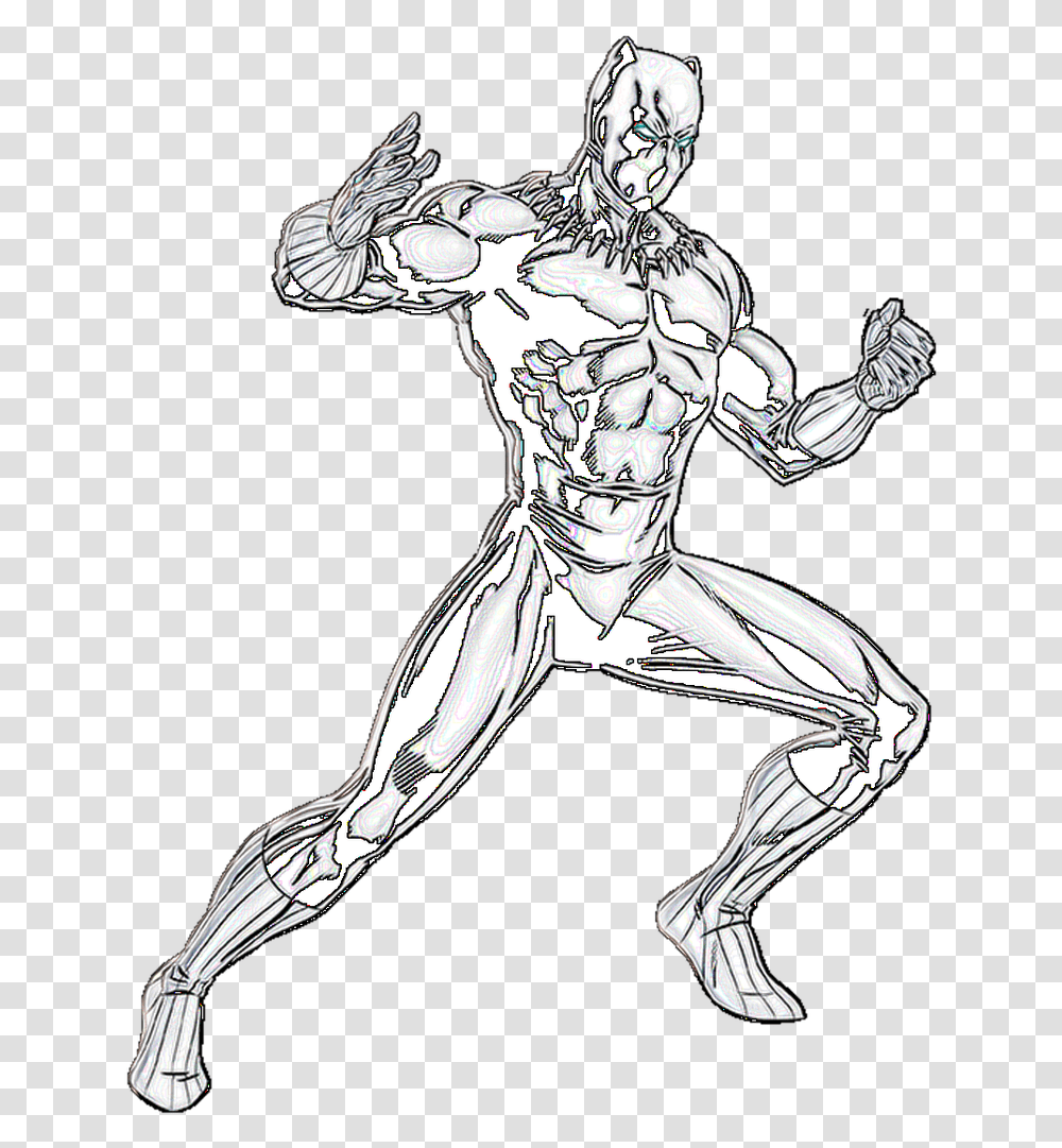 Black Panther Drawing Marvel Free Download Black Panther Full Body Drawing, Person, Human, Art, Hand Transparent Png
