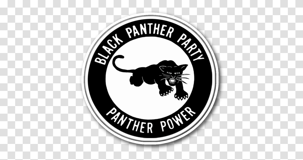 Black Panther Party Sticker Black Panther Party Logo, Label, Text, Symbol, Cat Transparent Png