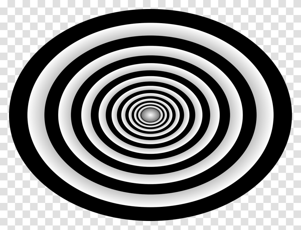 Black Pattern Perspective Psychedelic Retro Tunnel Black White Psychedelic, Spiral, Rug, Coil Transparent Png