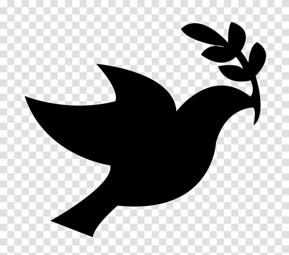 Black Peace Dove, Stencil, Floral Design Transparent Png
