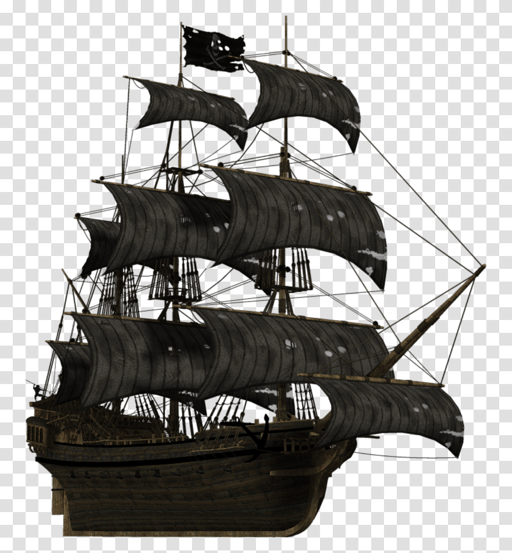 Black Pearl Ship, Watercraft, Vehicle, Transportation, Vessel Transparent Png