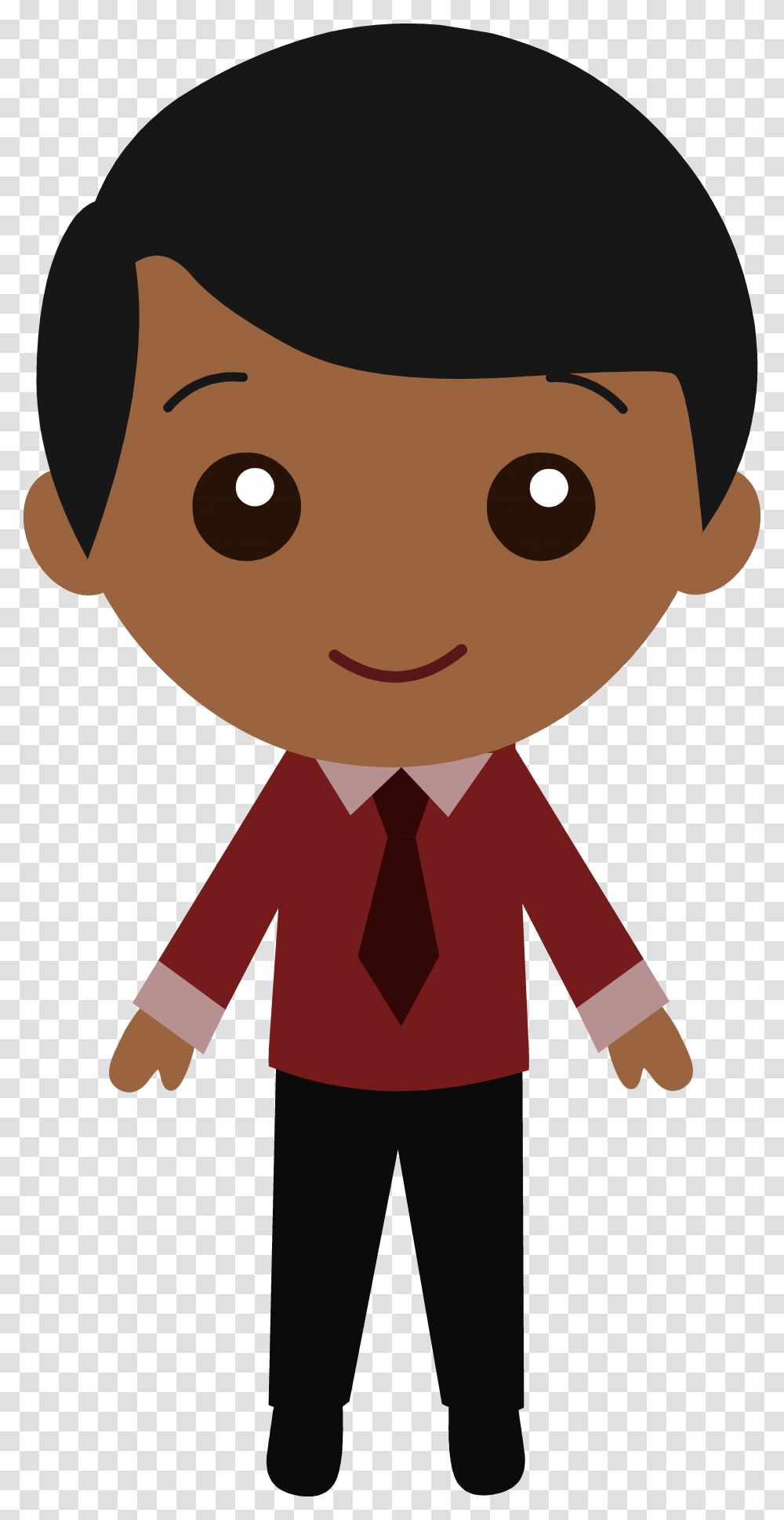 Black People Cliparts Boy Cartoon Black Hair, Person, Human, Tie, Accessories Transparent Png