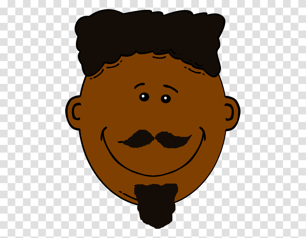 Black Person Head Clipart, Face, Mustache, Label Transparent Png