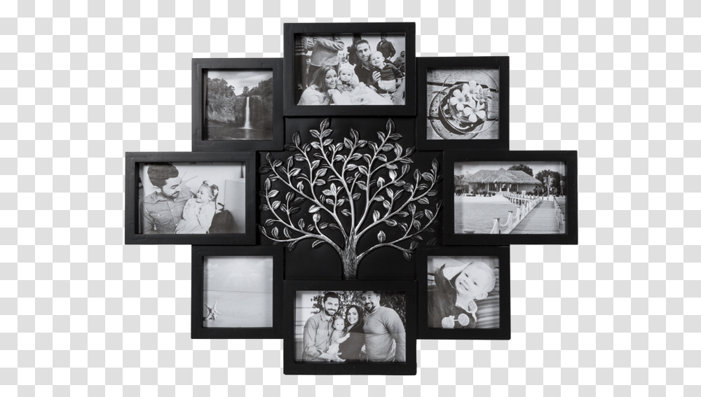 Black Photo Frames Family Frame Collage, Poster, Advertisement, Person Transparent Png
