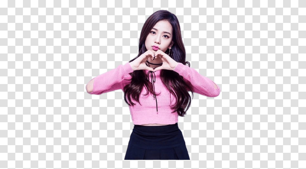 Black Pink Hearts Free Blackpink Jisoo, Clothing, Female, Person, Blonde Transparent Png