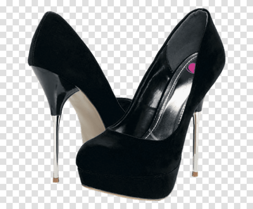 Black Plush Heels Clipart Black High Heels, Apparel, Shoe, Footwear Transparent Png