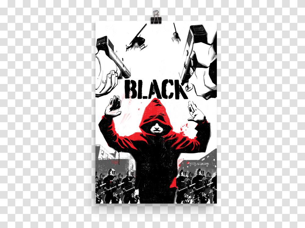Black Poster Hands Up Kwanza Osajyefo Comic Black, Advertisement, Person, Flyer, Paper Transparent Png