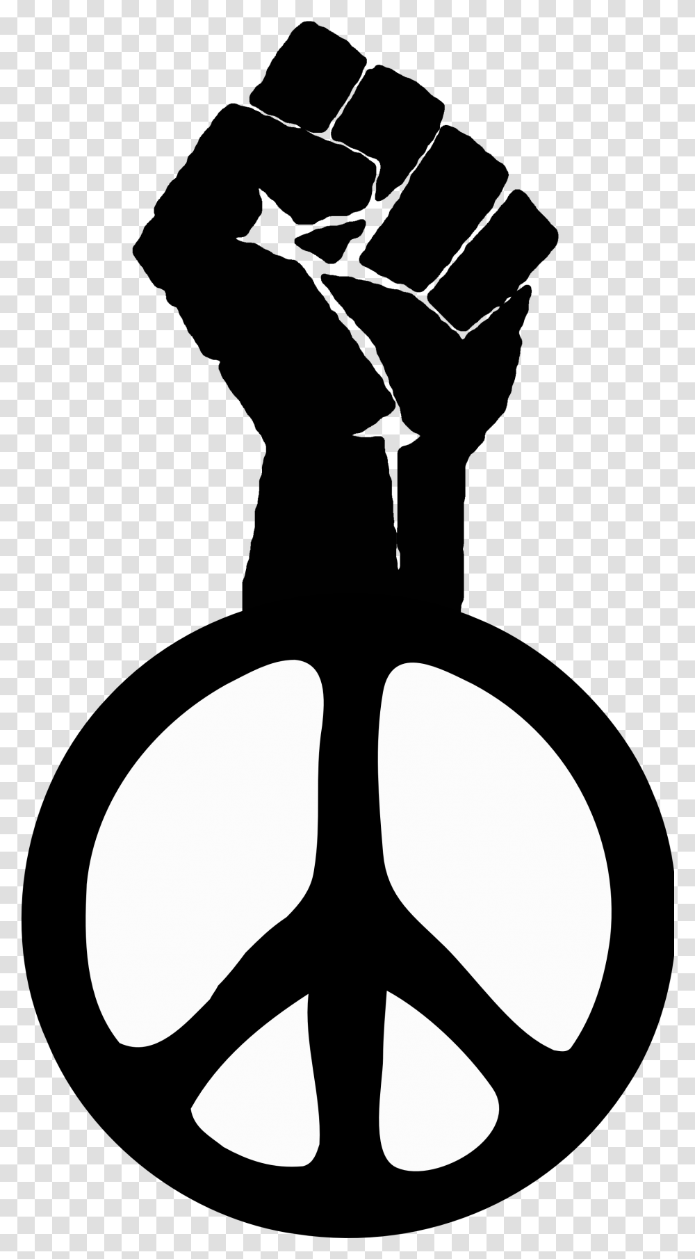 Black Power Fist Clipart Symbol Of Power And Peace, Stencil, Silhouette, Mustache, Face Transparent Png