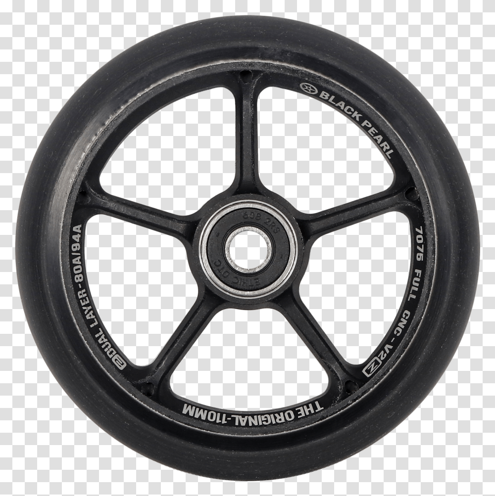 Black Pro Wheels Scooter, Machine, Spoke, Alloy Wheel, Tire Transparent Png