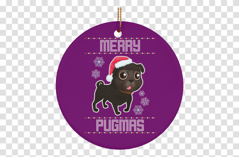Black Pug Christmas Ornament Pug, Pet, Animal, Word, Mammal Transparent Png