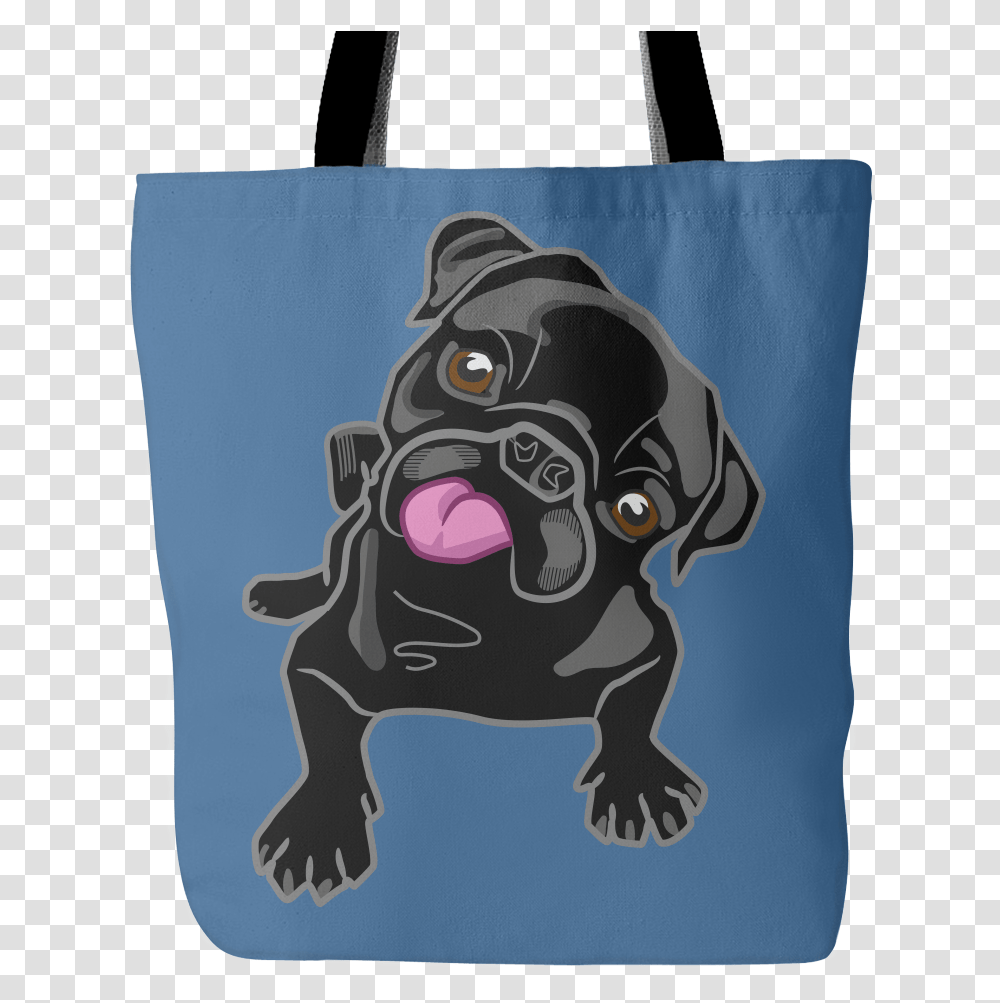 Black Pug Premium Tote Bag Portable Network Graphics, Shopping Bag Transparent Png