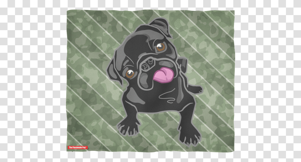 Black Pug Puppy Camo Fleece Blanket Pug, Bulldog, Pet, Canine, Animal Transparent Png