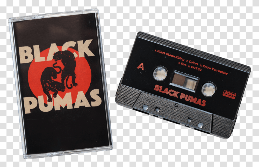 Black Pumas Cassette Tape Electronics, Mobile Phone, Cell Phone, Book,  Transparent Png
