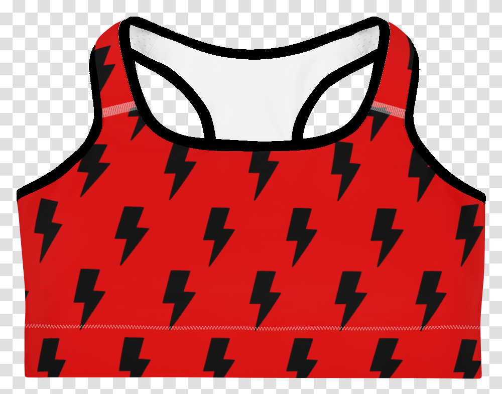 Black Red Lightning Bolts Sports Bra Sports Bra, Clothing, Apparel, Lingerie, Underwear Transparent Png