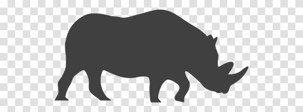 Black Rhino Endangered Black And White Rhino, Mammal, Animal, Wildlife, Silhouette Transparent Png
