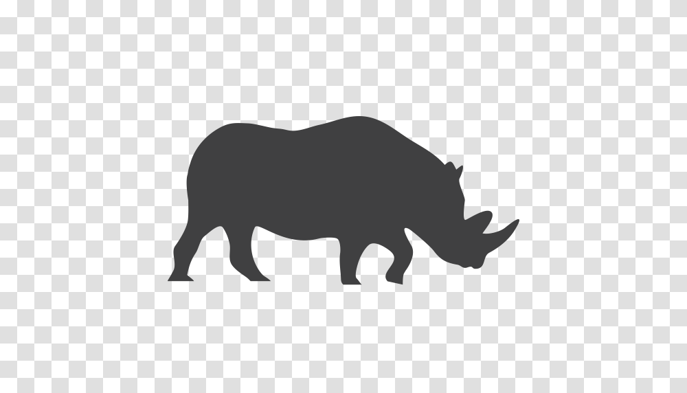 Black Rhino Endangered Rhino Rhinoceros Icon, Mammal, Animal, Silhouette, Wildlife Transparent Png