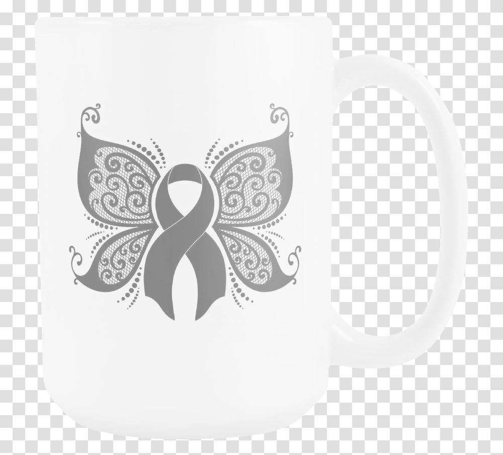 Black Ribbon Butterfly Melanoma Skin Cancer Awareness Butterfly Filigree Breast Cancer, Coffee Cup Transparent Png