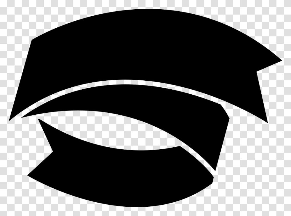 Black Ribbon Textile Logo, Accessories, Stencil, Goggles Transparent Png