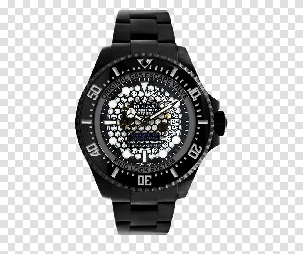 Black Rolex Deep Sea, Wristwatch, Clock Tower, Architecture, Building Transparent Png