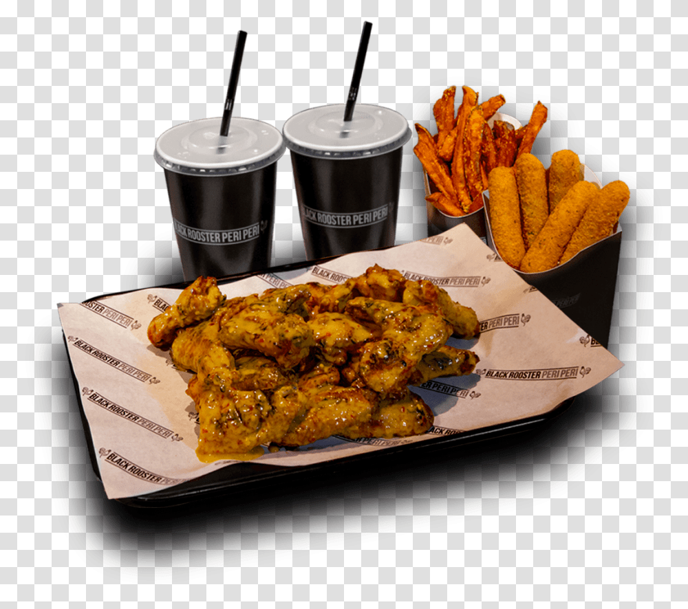 Black Rooster Periperi Grilled Chicken Black Rooster Peri Peri, Food, Dish, Meal, Fries Transparent Png