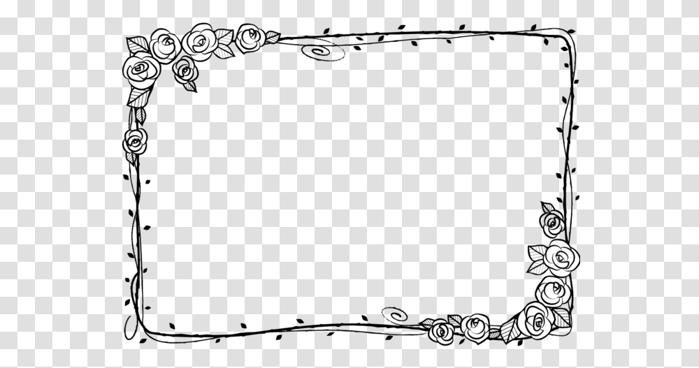 Black Rose Frame Border Black And White, Wheel, Machine, Gray Transparent Png