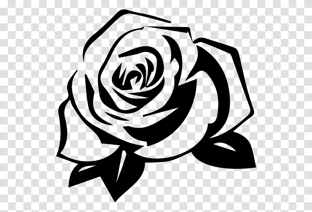 Black Rose Petals Black And White Rose Clipart, Flower, Plant, Blossom, Stencil Transparent Png