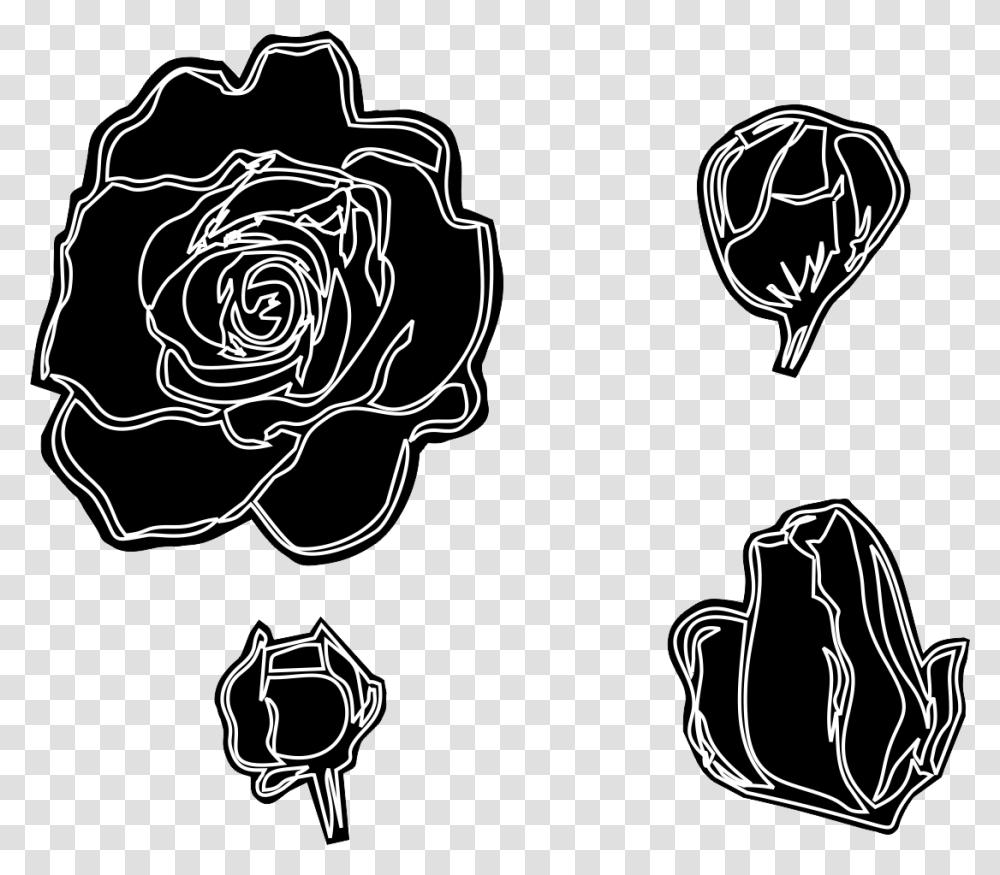 Black Rose Petals, Plant, Stencil, Flower, Blossom Transparent Png