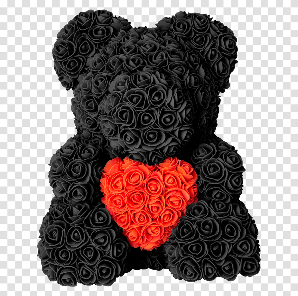 Black Rose Petals Rose Teddy Bear Black, Pattern Transparent Png