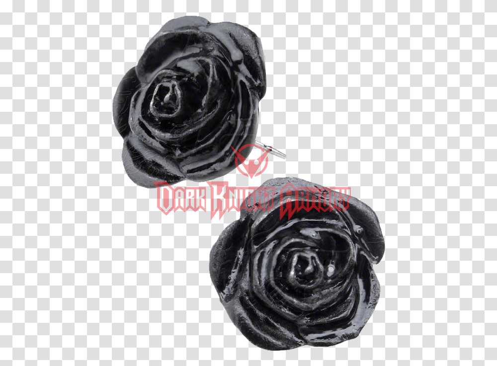 Black Rose Stud Earrings Rose Earing, Plant, Flower, Helmet Transparent Png