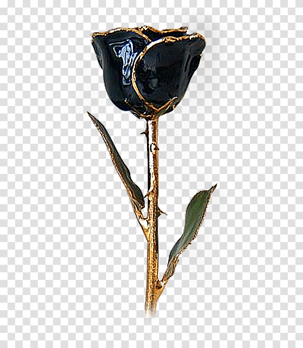 Black Roses Black And Gold Roses With Stem, Glass, Goblet, Cross Transparent Png