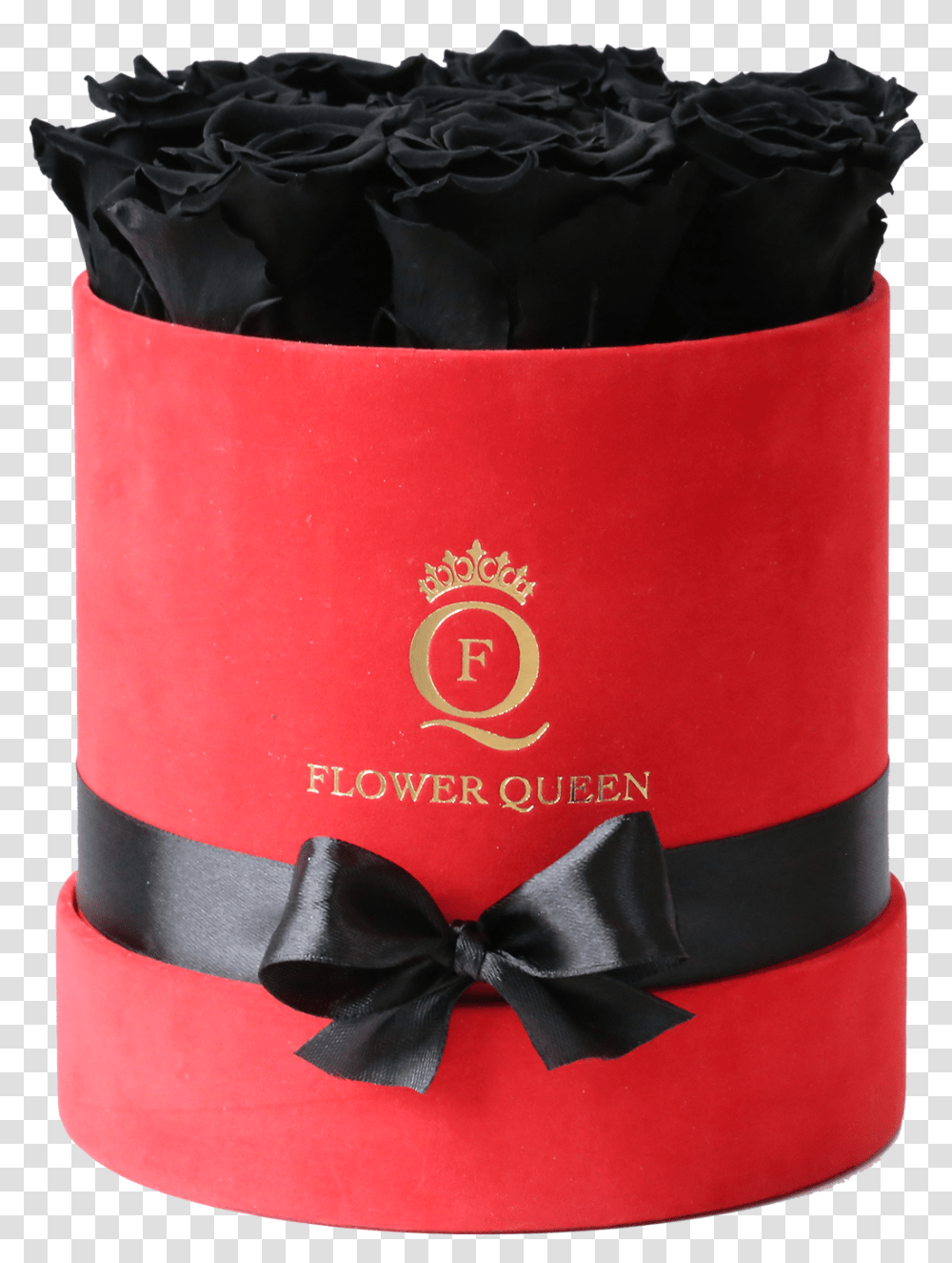 Black Roses In Medium Red Velvet Box Box, Sweets, Food, Confectionery, Alcohol Transparent Png