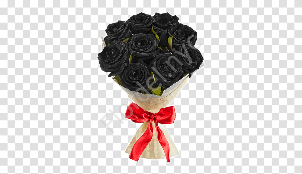 Black Roses With Red Bow Delivery In Nyc By Flordel Lovely, Plant, Flower Bouquet, Flower Arrangement, Blossom Transparent Png